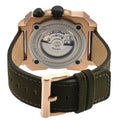 XO small Swiss Made SW200  inner and outer rotating bezel, metal band  olive  Black | Green Dial