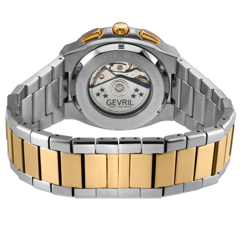 Potente - Chronograph Swiss Automatic Chronograph, SS Case, White Dial, SS/IPYG Bracelet | White Dial