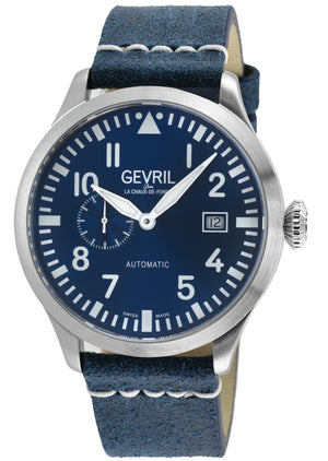 Vaughn Swiss automatic SA110, Blue Dial, Blue Handmade Leather Strap | Blue Dial