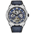 Dual Time Automatic Navigator 46mm Skeleton Blue/ Leather | Blue Dial