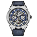 Dual Time Automatic Navigator 46mm Skeleton Blue/ Leather | Blue Dial