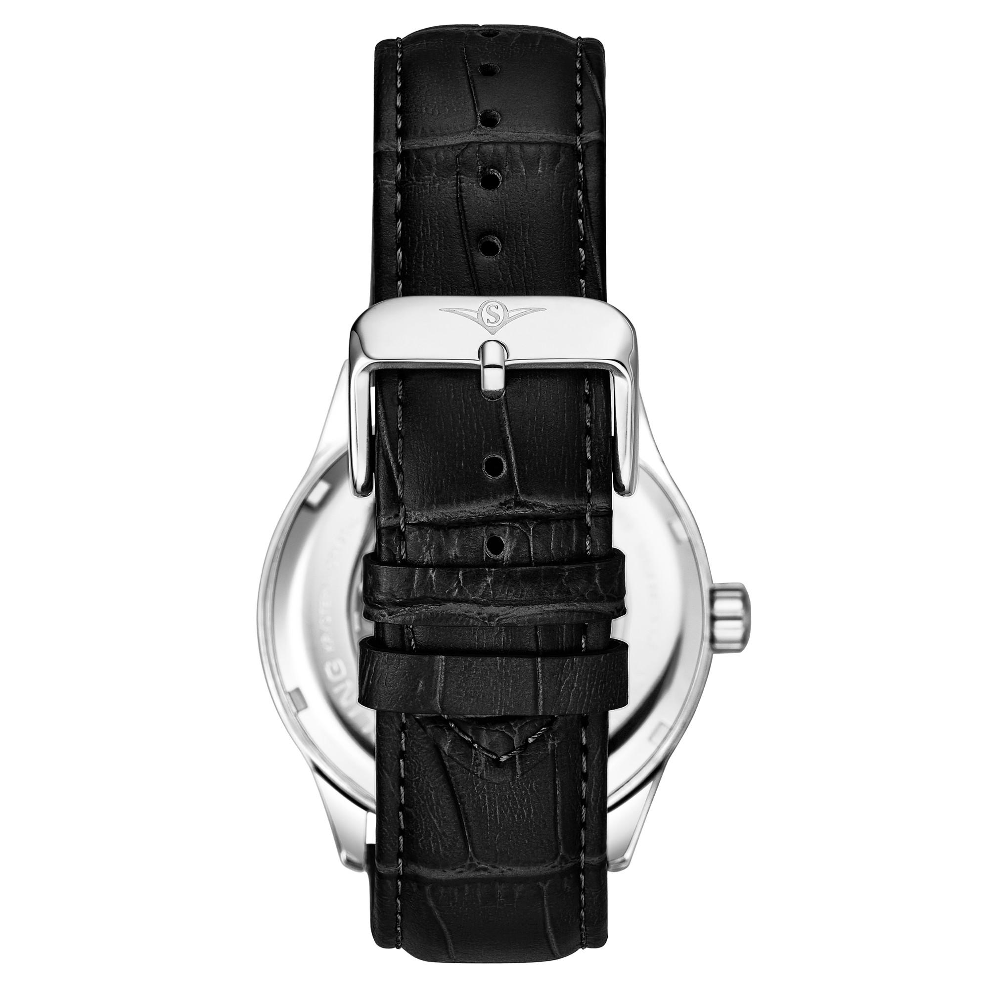 Denmark Automatic Skeleton Watch Black/Leather | Black Dial