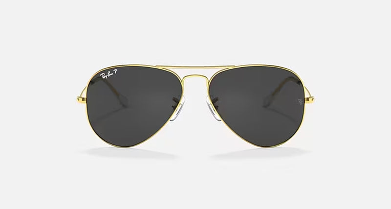 AVIATOR CLASSIC MENS / POLISHED GOLD - BLACK