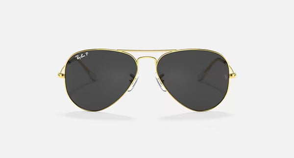 AVIATOR CLASSIC MENS / POLISHED GOLD - BLACK