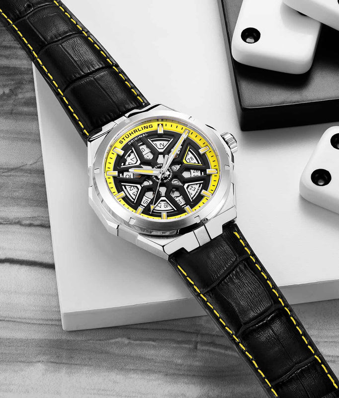 Legacy Black/Yellow Leather | Yellow Dial