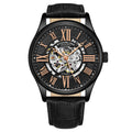Atrium 3942 Automatic 42mm Skeleton Black/Leather | Black Dial