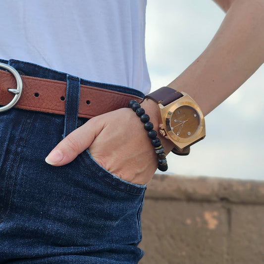 STONED COLLECTION TIGERS EYE | Brown Dial