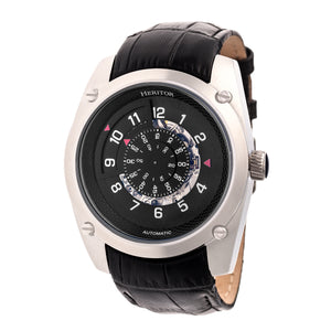 Daniels Genuine Leather Silver/Black | Black Dial