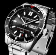 Aquadiver 1004 Black Silver/Stainless Steel | Black Dial