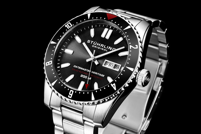 Aquadiver 1004 Black Silver/Stainless Steel | Black Dial