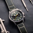 Hawker Hurricane Carey Dual Time Green / Leather | Green Dial
