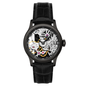 Bauer Mechanical Skeleton Transparent / Genuine Leather | Transparent Dial