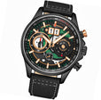 Ace Aviator Chronograph & Tachymeter Quartz 45mm Black Black/Leather | Black Dial