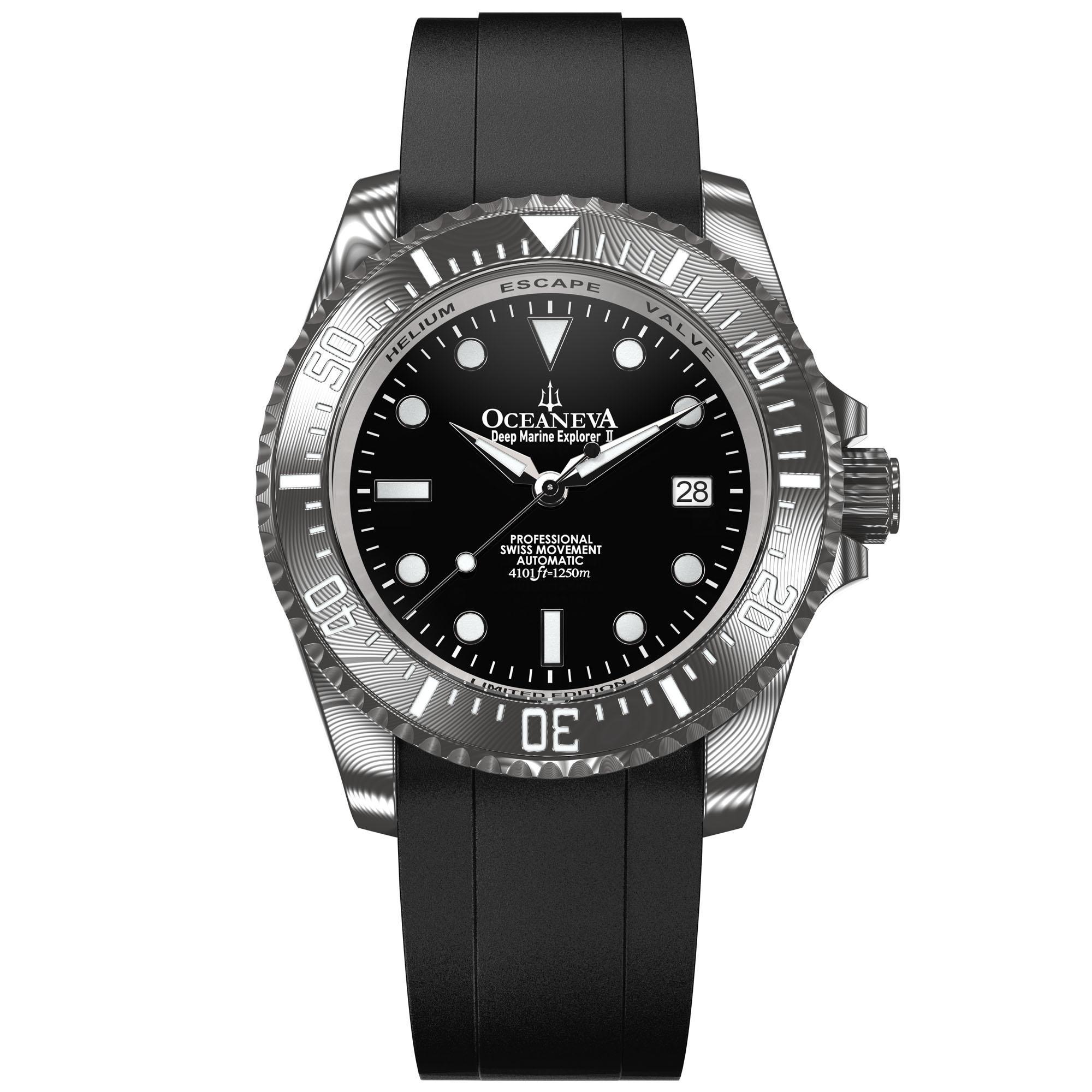 Deep Marine Explorer II Damascus – Black Dial