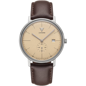 Bauhaus 40 Small Seconds Beige Dial / Brown Leather Strap Beige Dial