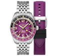 Fleuss GMT Automatic Purple/Stainless Steel | Purple Dial