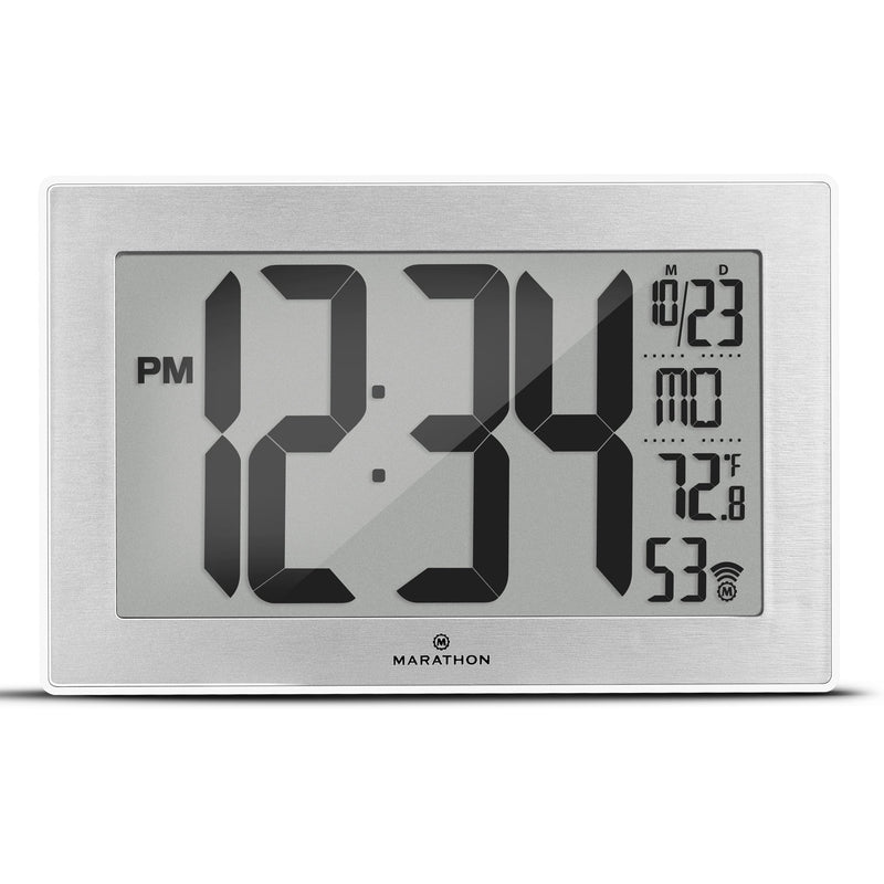 Self-Setting, Self-Adjusting, Wall Clock w/ Stand & 8 Time Zones atomic-self-setting-self-adjusting-wall-clock-w-stand-8-timezones