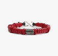 Handwrapped Red Leather, Sterling Coil M (7.25" Wrist) |  Dial