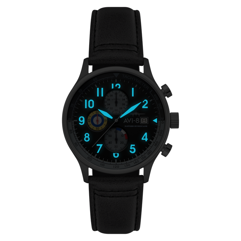 Classic Chronograph Black / Gray Leather | Black Dial