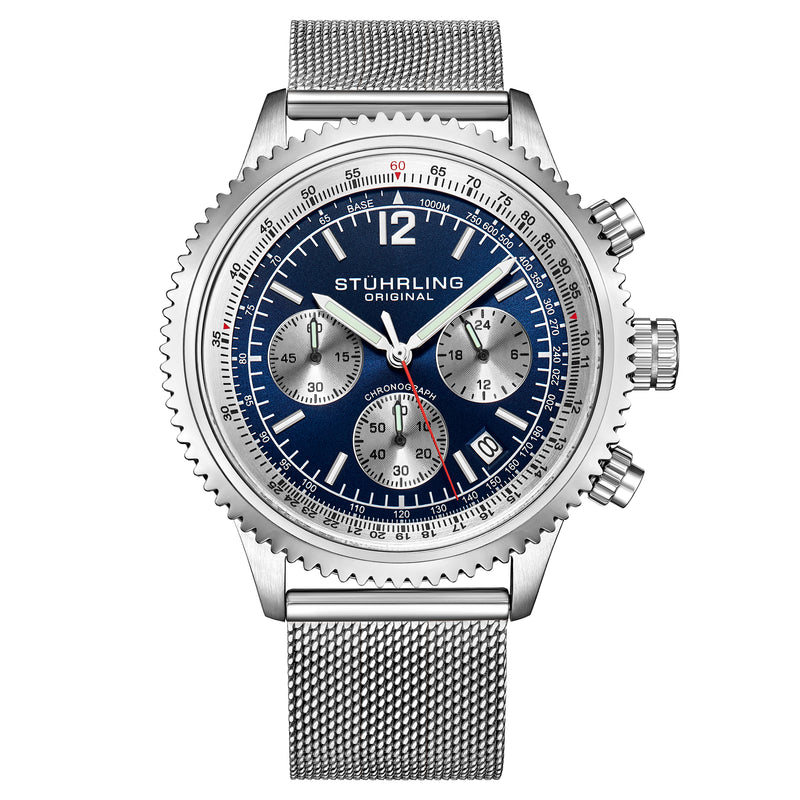 Monaco 4015 Silver Silver/Stainless Steel | Blue Dial