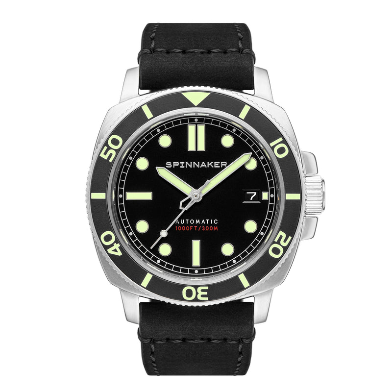 Hull Diver Black / Leather | Black Dial