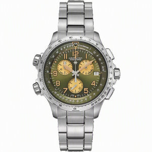 Khaki Aviation Green dial / Silver Stainless Steel Bracelet Green Dial
