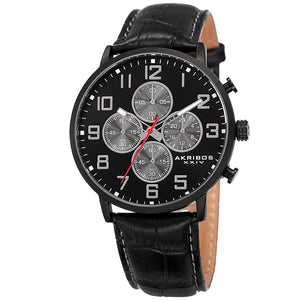 Casual-AK854BK Black/Leather | Black Dial