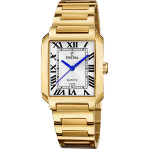 ON THE SQUARE White / Stainless steel White Dial