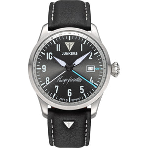 Hugo Junkers GMT Signature Edition GMT Anthracite Dial / Black Leather Strap Anthracite Dial
