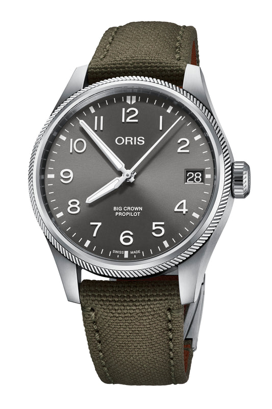 BIG CROWN PROPILOT BIG DATE Grey dial / Olive ventile | Gray Dial