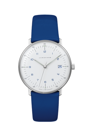 Max Bill Damen White Dial / Blue Leather Strap White Dial