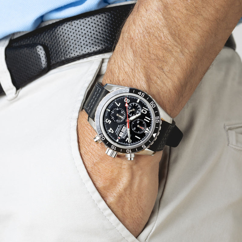 Chronograph Ceramic Black / Leather | Black Dial