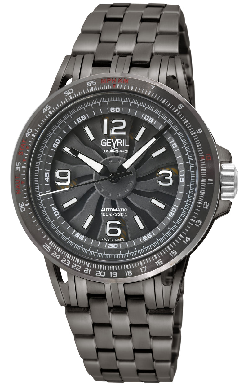 Wind Master Automatic Gevril Men's Automatic Wind Master Gray Dial IP/GUN Stainless Steel Bracelet | Gray Dial