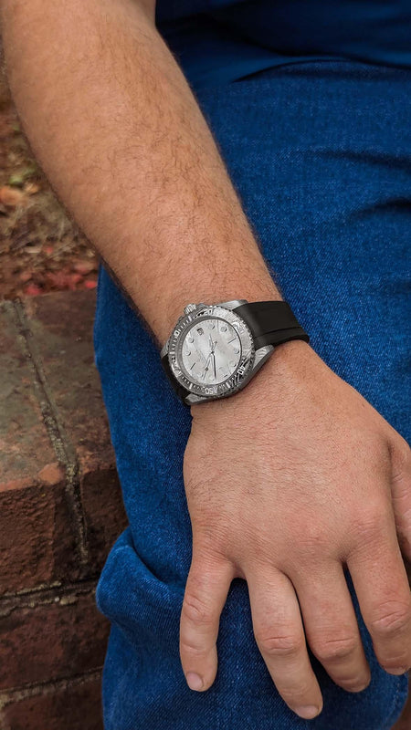 Damascus Swiss Automatic SW200 Deep Marine Explorer II Damascus/Natural Damascus Dial | darkgrey Dial