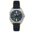 Bell X-1 Machbuster Automatic Blue / Blue Hybrid leather and rubber strap Blue Dial