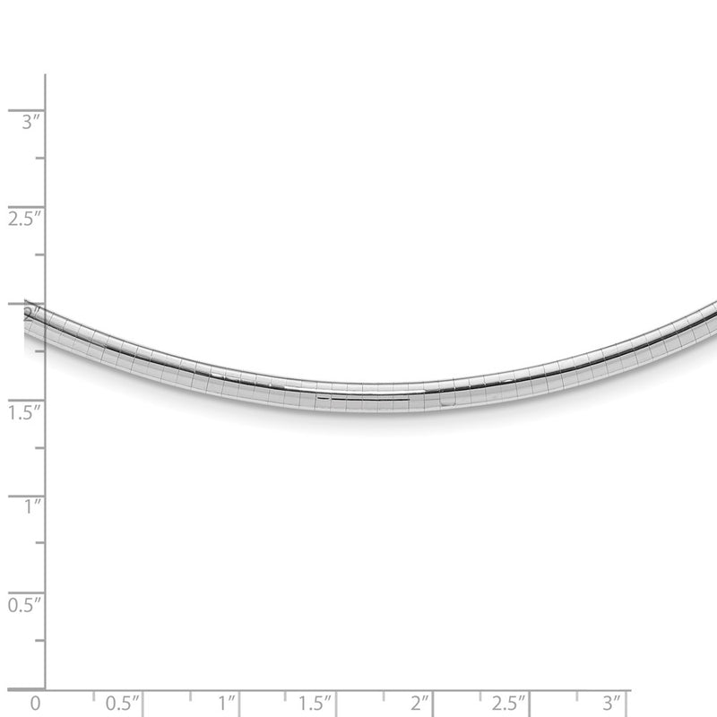 14k White Gold 4mm Domed Omega Necklace 1435 |  Dial