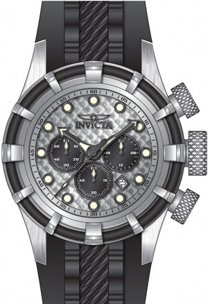 Bolt Men Silver-Tone Dial / Black Silicone Strap Silver-tone Dial