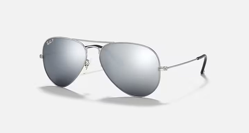 AVIATOR MIRROR MENS / MATTE SILVER-DARK GREY MIRROR POLAR |  Dial
