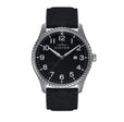 Crosswind Canvas-Overlaid Leather-Band Watch w/ Date Black | Black Dial