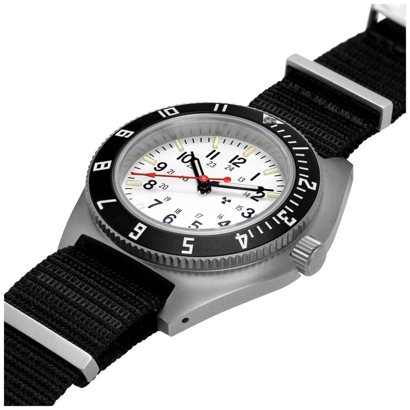 NAV, QUARTZ, SAPH, ARCTIC STERILE, COL: SS/BKPS DS NYLON 11" Arctic SSNAV on DEFSTAN | Arctic Dial
