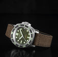 Hull Diver Green / Leather | Green Dial