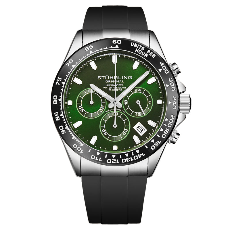 Vanguard Elite Navigator 42mm Chronograph Watch Green/Black | Green Dial