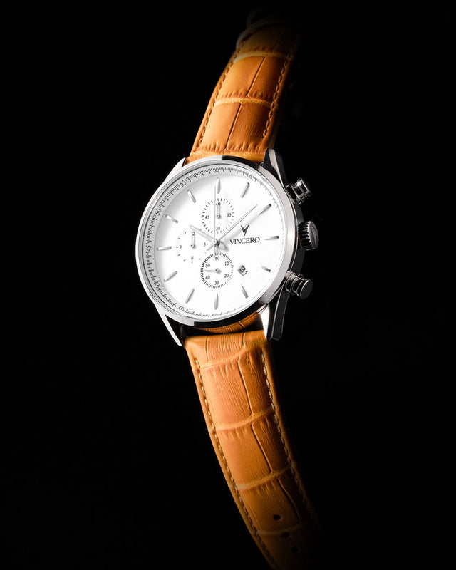 THE CHRONO S2 - SILVER/TAN Silver/Tan | White Dial