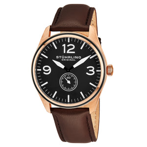 Aviator Brown/Leather/Black Dial/Rose Case | Black Dial