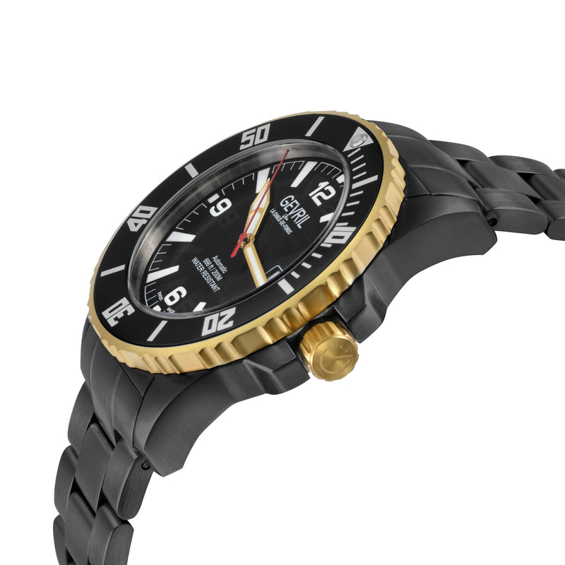 Canal Street Swiss Made SW200 Black Black helium valve BGW9 luminescent indexes | Black Dial