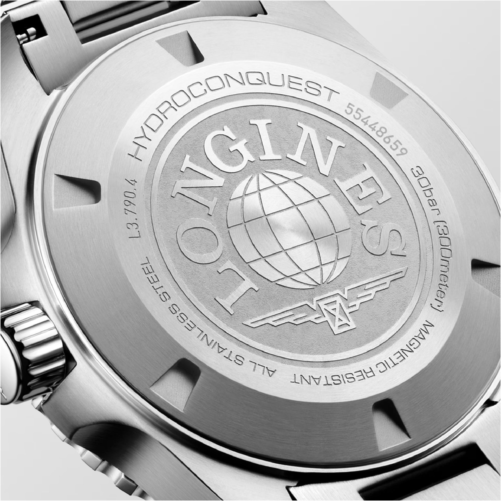 HYDROCONQUEST GMT Black / Stainless Steel | Black Dial