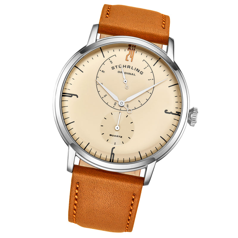 Symphony orange/Leather/Off White Dial/Silver Case | Ivory Dial