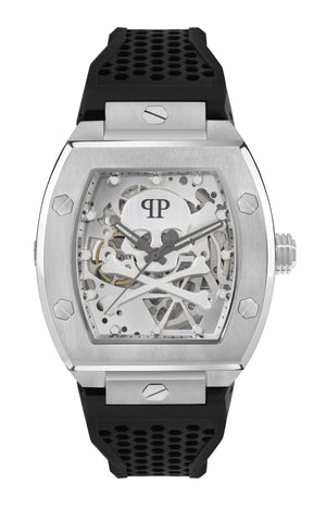 The Skeleton Silver / Silicone | Silver Dial