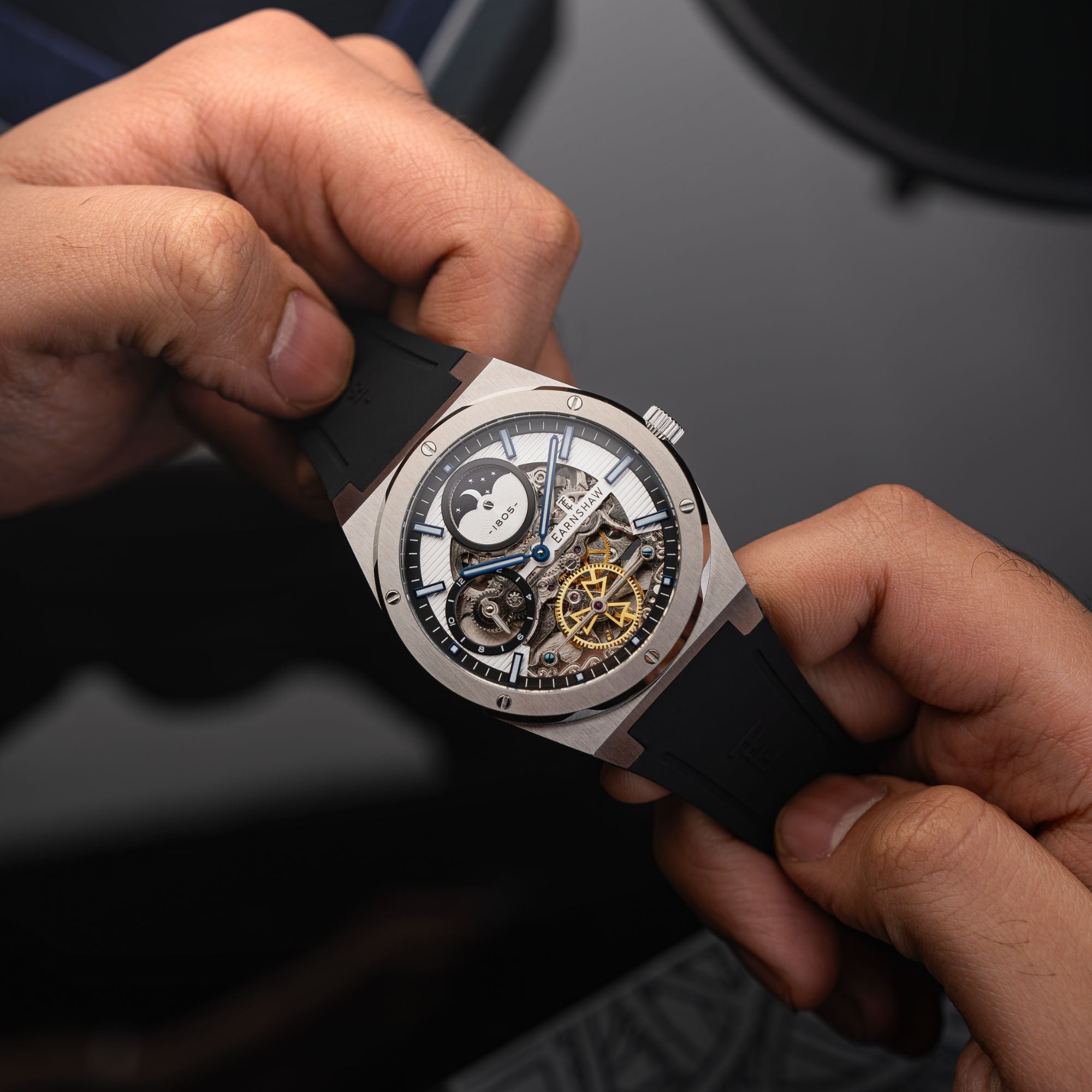 Drake Dual Time Automatic White / Black Silicone | White Dial