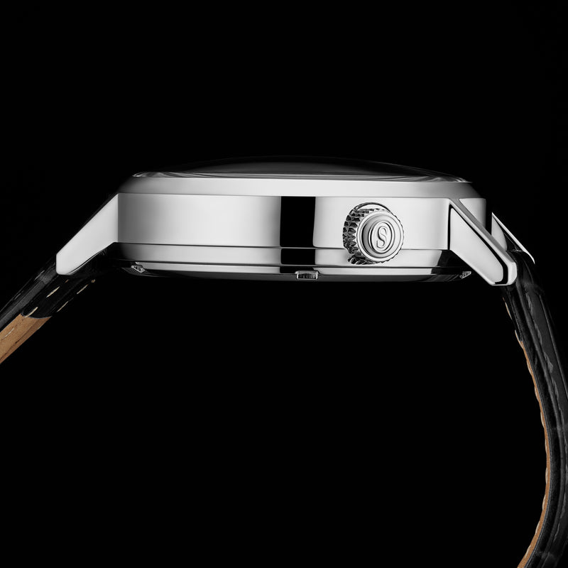 Quasar Skeleton Automatic 42mm Black/Leather | Black Dial